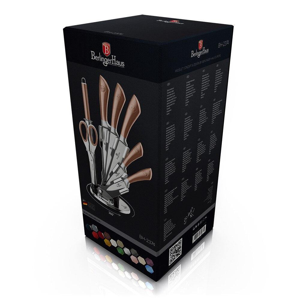 Berlinger Haus 8-teiliges Messerset aus rostfreiem Stahl mit Ständer