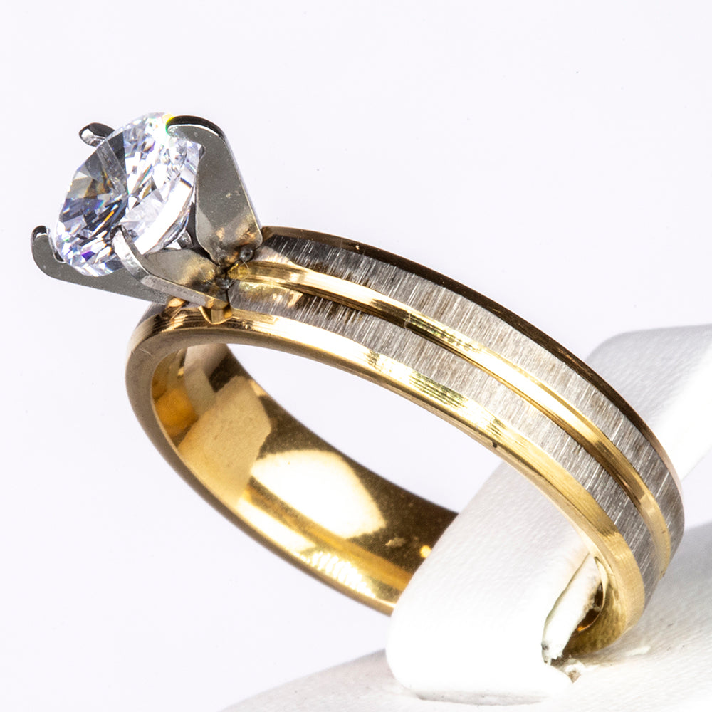 Schmuckgarnitur aus aus goldplattierter Legierung mit weißem Emporia® Kristall