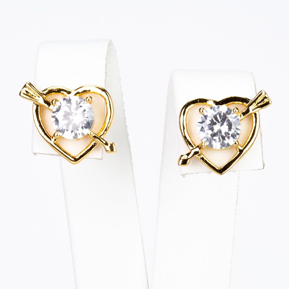 Schmuckgarnitur aus aus goldplattierter Legierung mit weißem Emporia® Kristall