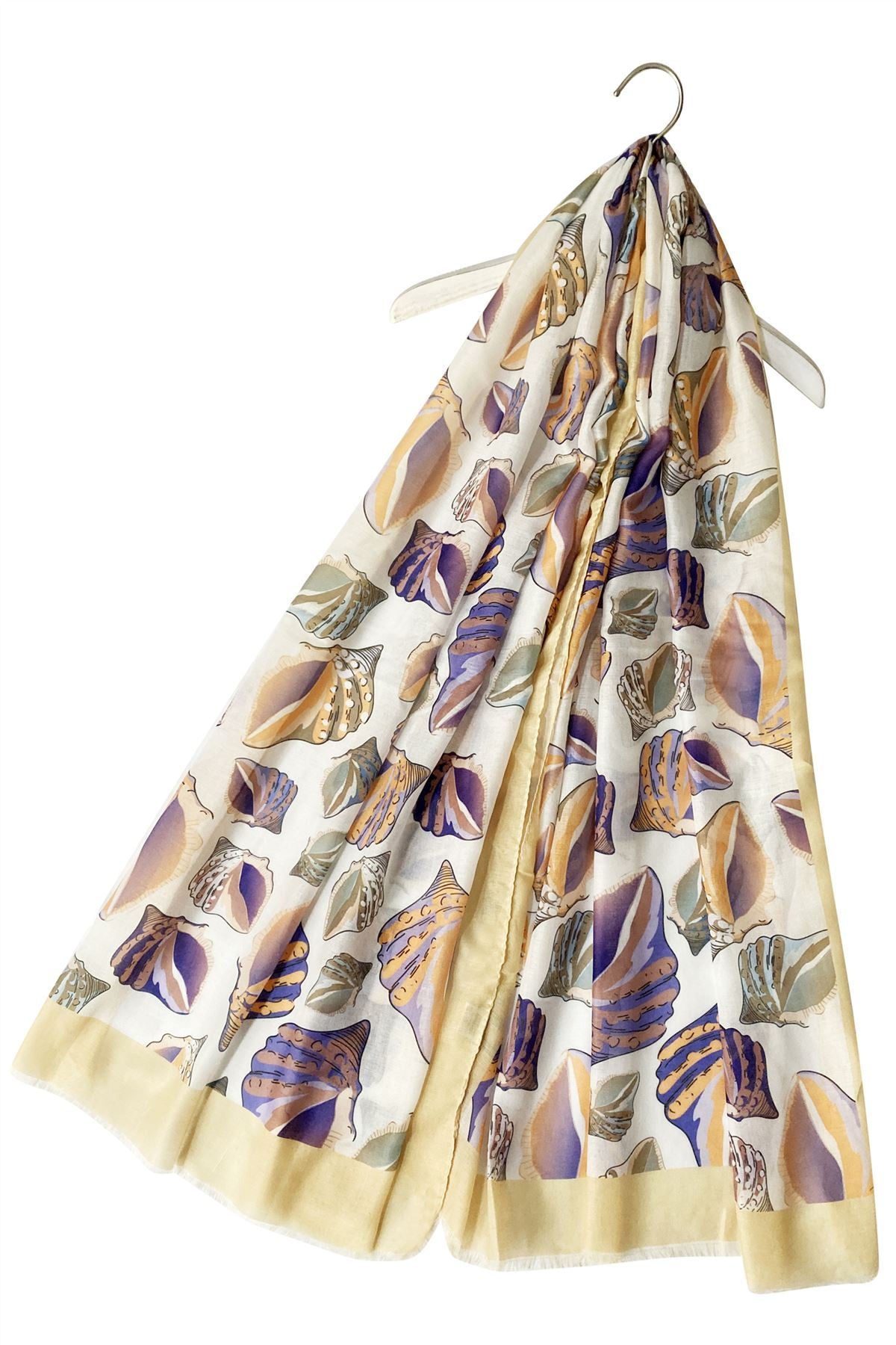 Cotton Scarf-Shawl, 70 cm x 180 cm, White Seashell