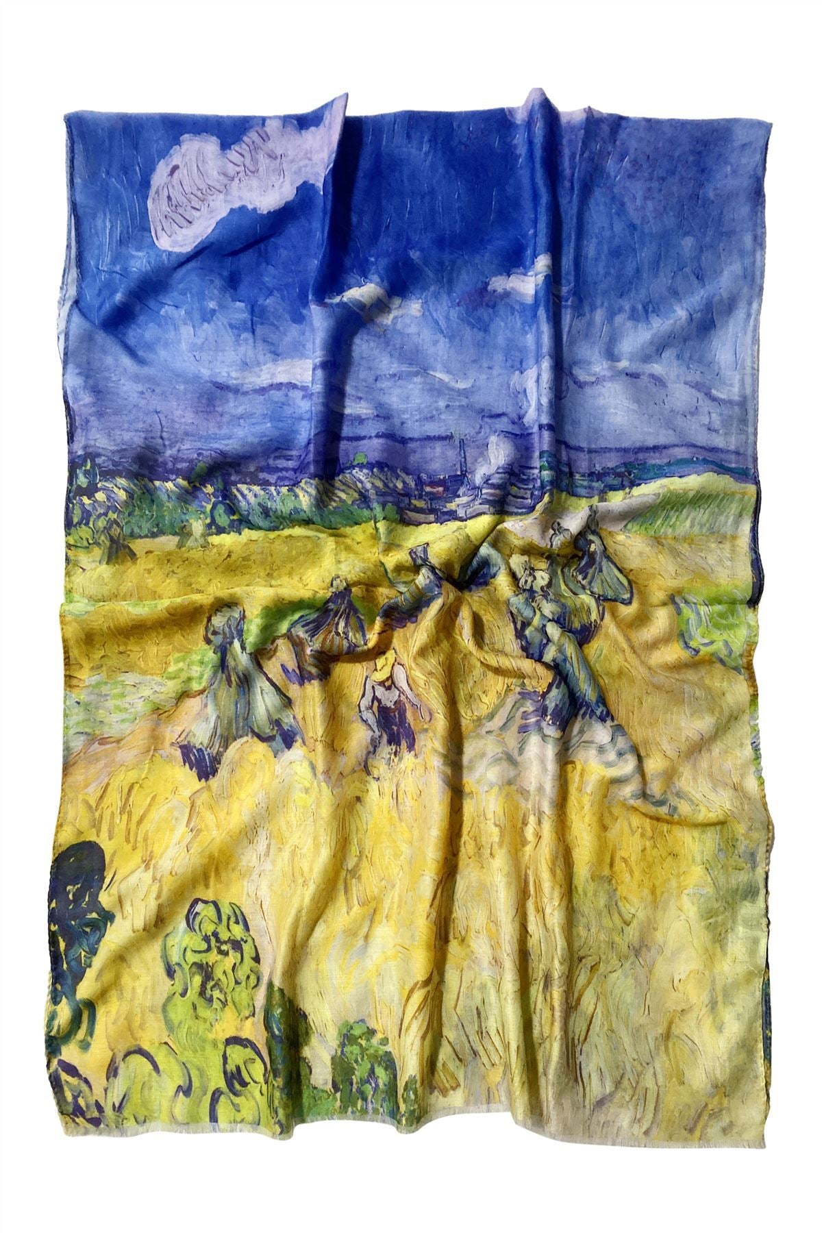 Cotton Scarf-Shawl, 70 cm x 180 cm, Van Gogh - Haystacks