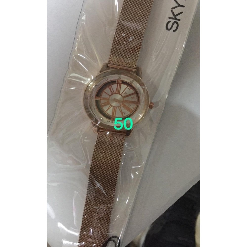 Rose alloy watch, 21 cm