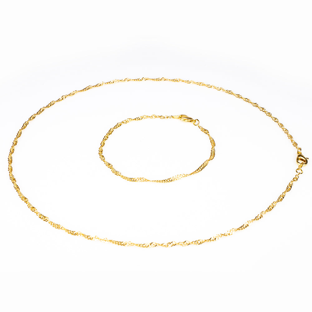 Schmuckgarnitur aus aus goldplattierter Legierung