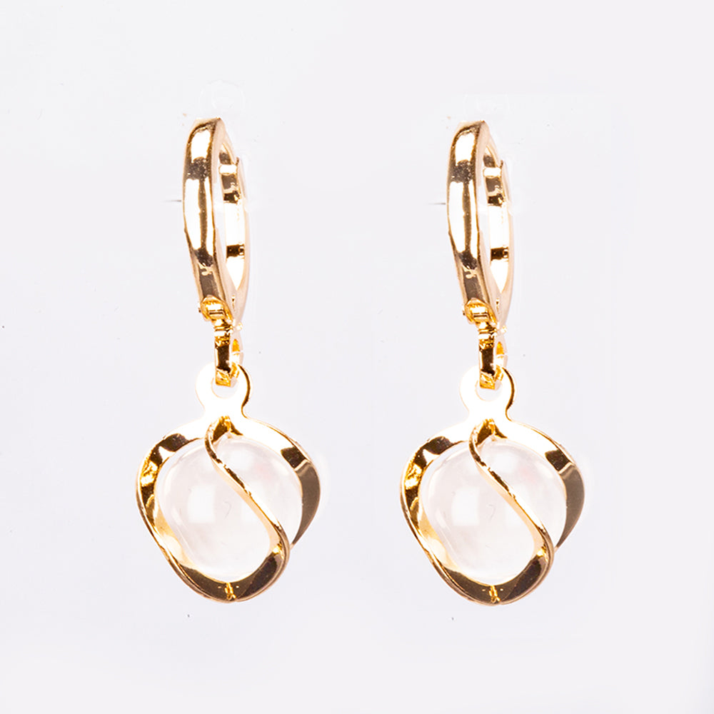 Schmuckgarnitur aus aus goldplattierter Legierung mit weißem Emporia® Kristall