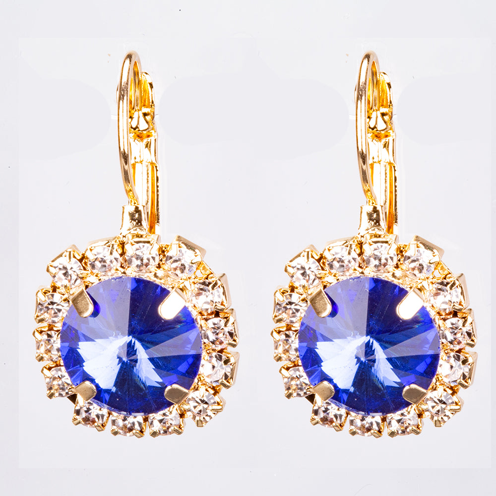 Schmuckgarnitur aus aus goldplattierter Legierung mit blauem Emporia®-Kristall