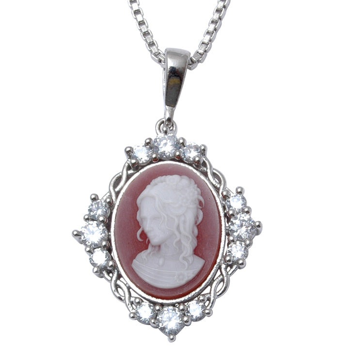Cameo Anhänger aus goldplattierter Legierung mit Emporia-Kristall