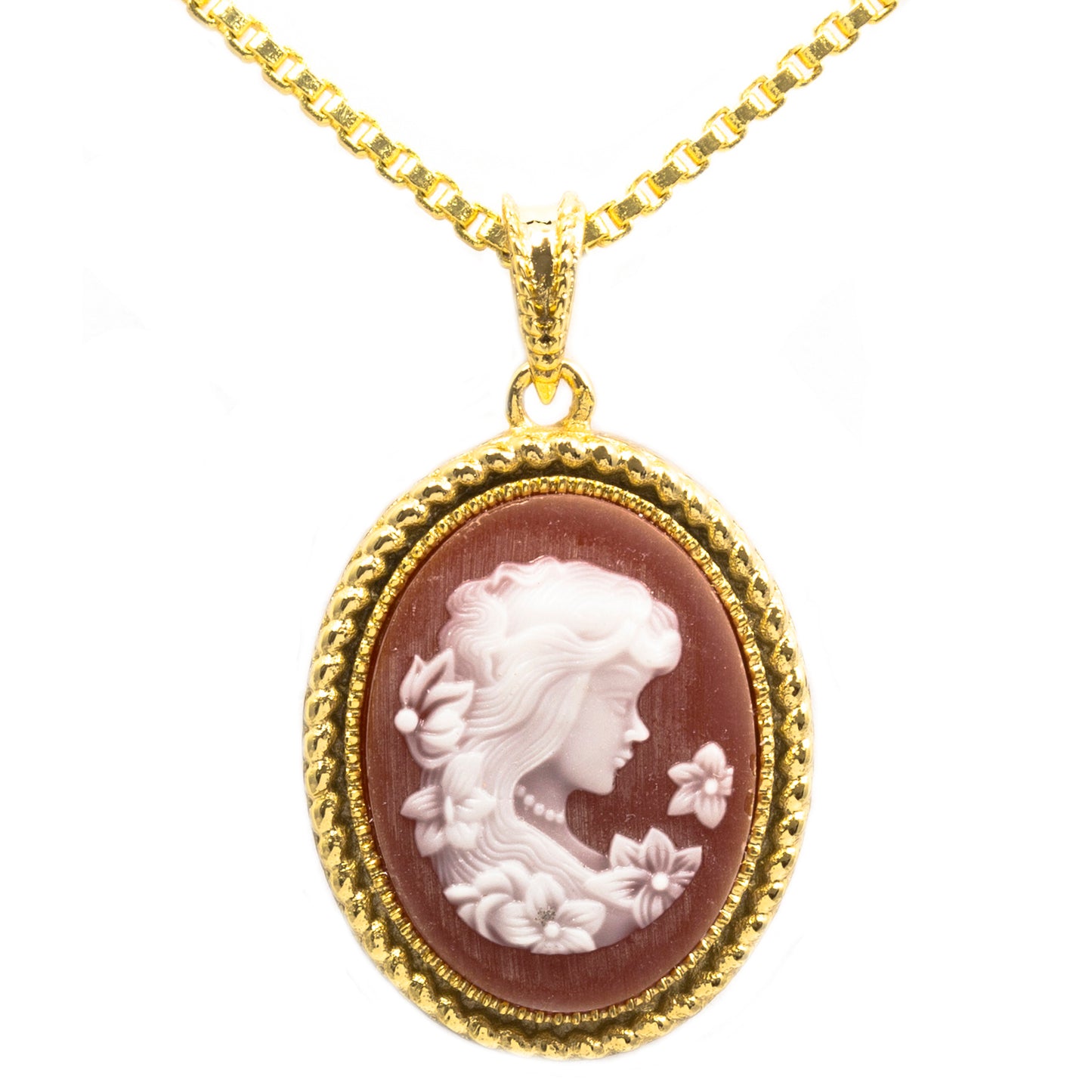 Cameo Anhänger aus goldplattierter Legierung mit Emporia-Kristall