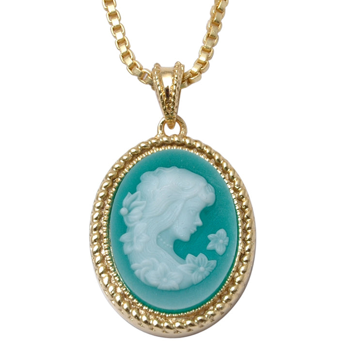 Cameo Anhänger aus goldplattierter Legierung mit Emporia-Kristall