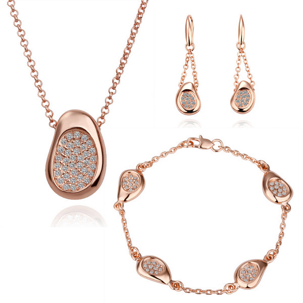 Schmuckgarnitur aus aus goldplattierter Legierung mit weißem Emporia® Kristall