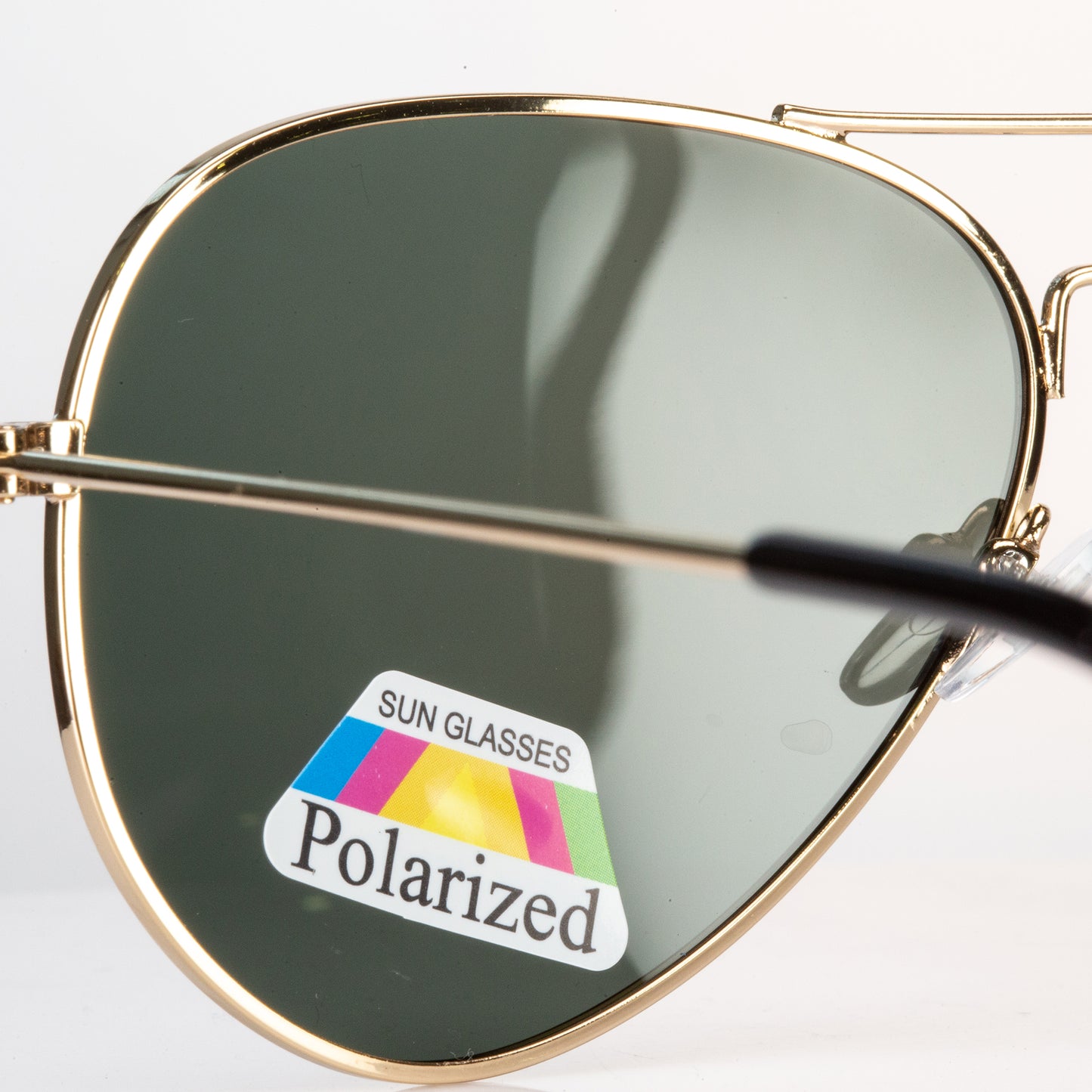 Emporia Italy - Pilot-Sonnenbrille "ORIGINAL" polarisierte Sonnenbrille mit UV-FILTER mit Etui und Brillenputztuch, klassisches dunkelgrünes Glas, goldfarbiger Rahmen