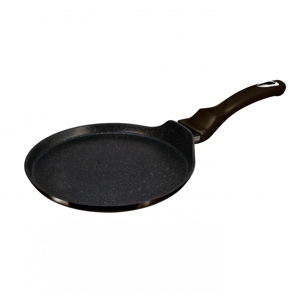 Berlinger Haus Metallic Line Shiny Black Edition Pfannkuchenpfanne, 28 cm, Schutzhülle gratis