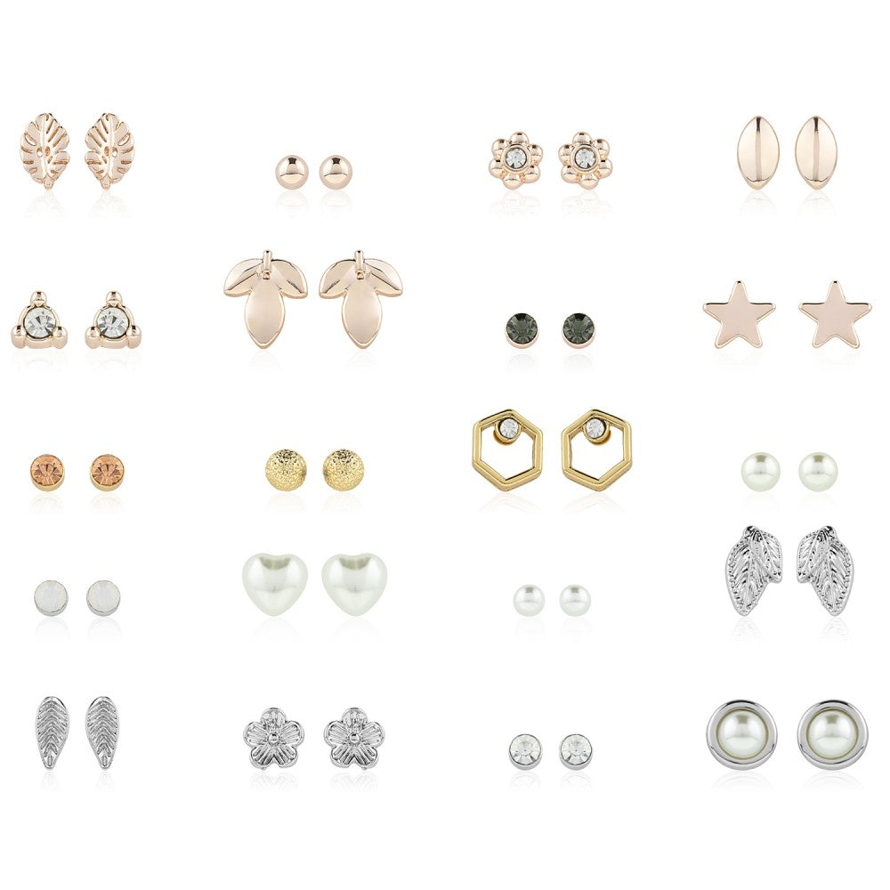 Schmuckgarnitur aus aus goldplattierter Legierung mit weißem Emporia® Kristall