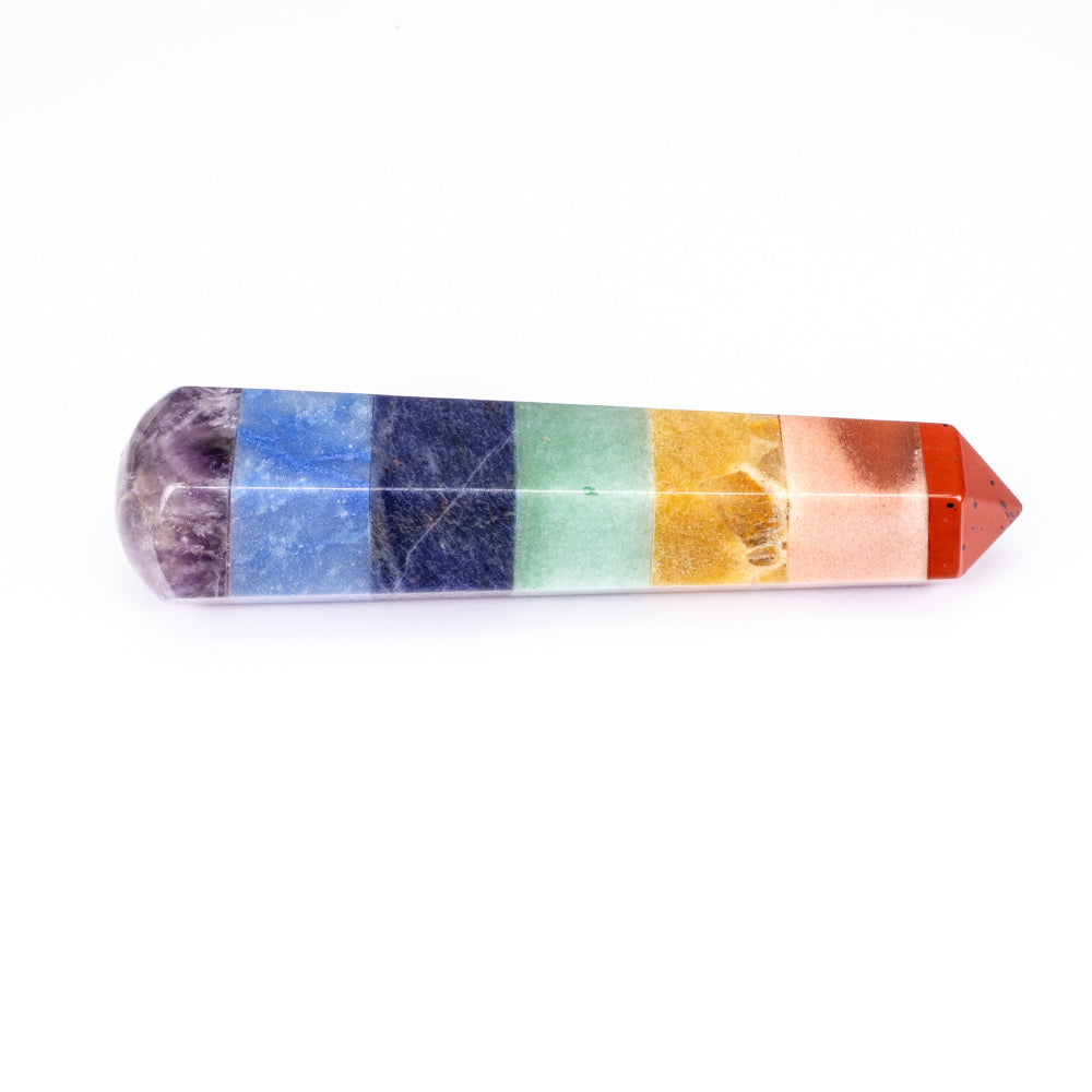 Chakrastab mit Edelsteinen (5cm) + großer Chakrastab mit Edelsteinen (11 cm) ALS GESCHENK mit 2 Etuis