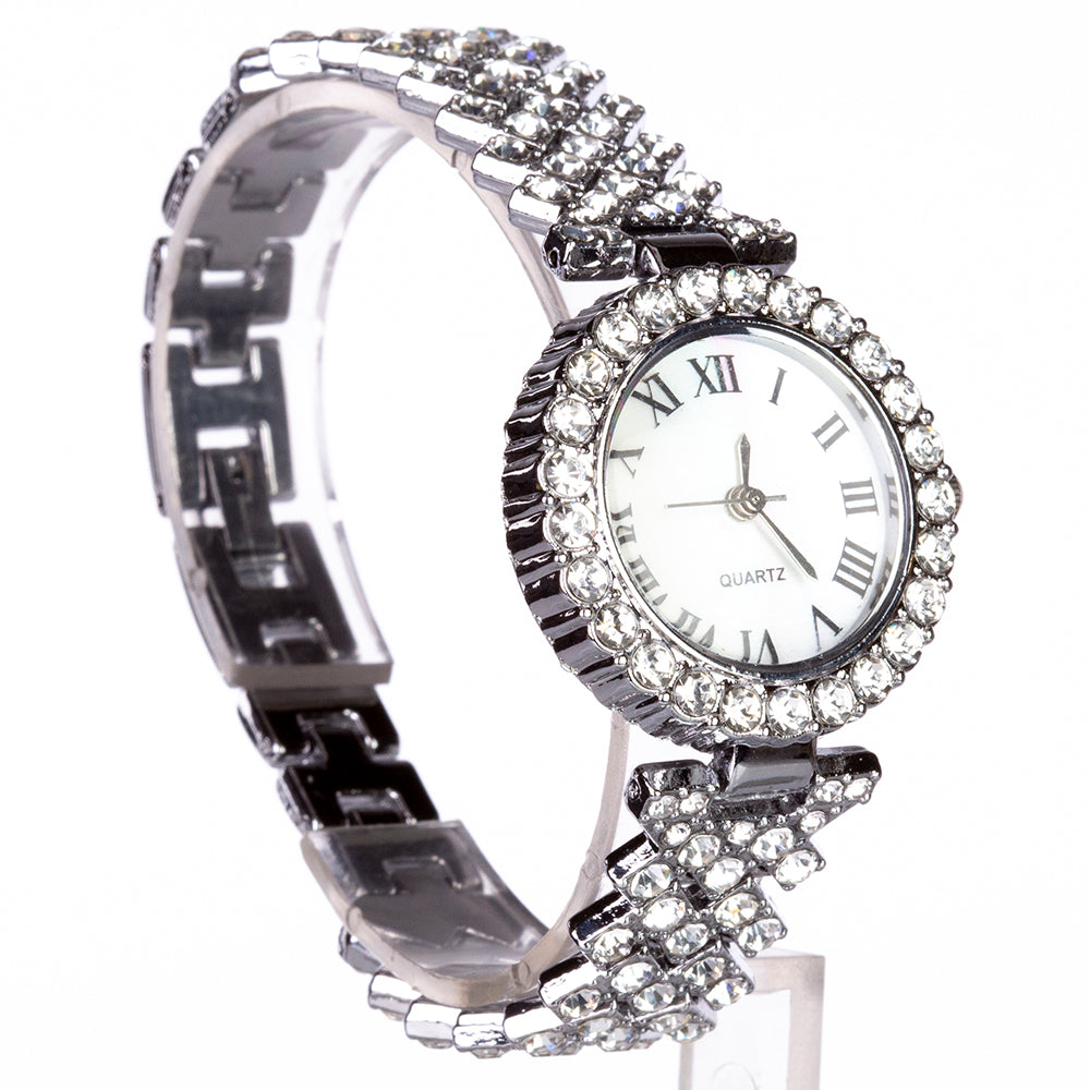 Uhr aus goldplattierter Legierung mit weißem Emporia® Kristall
