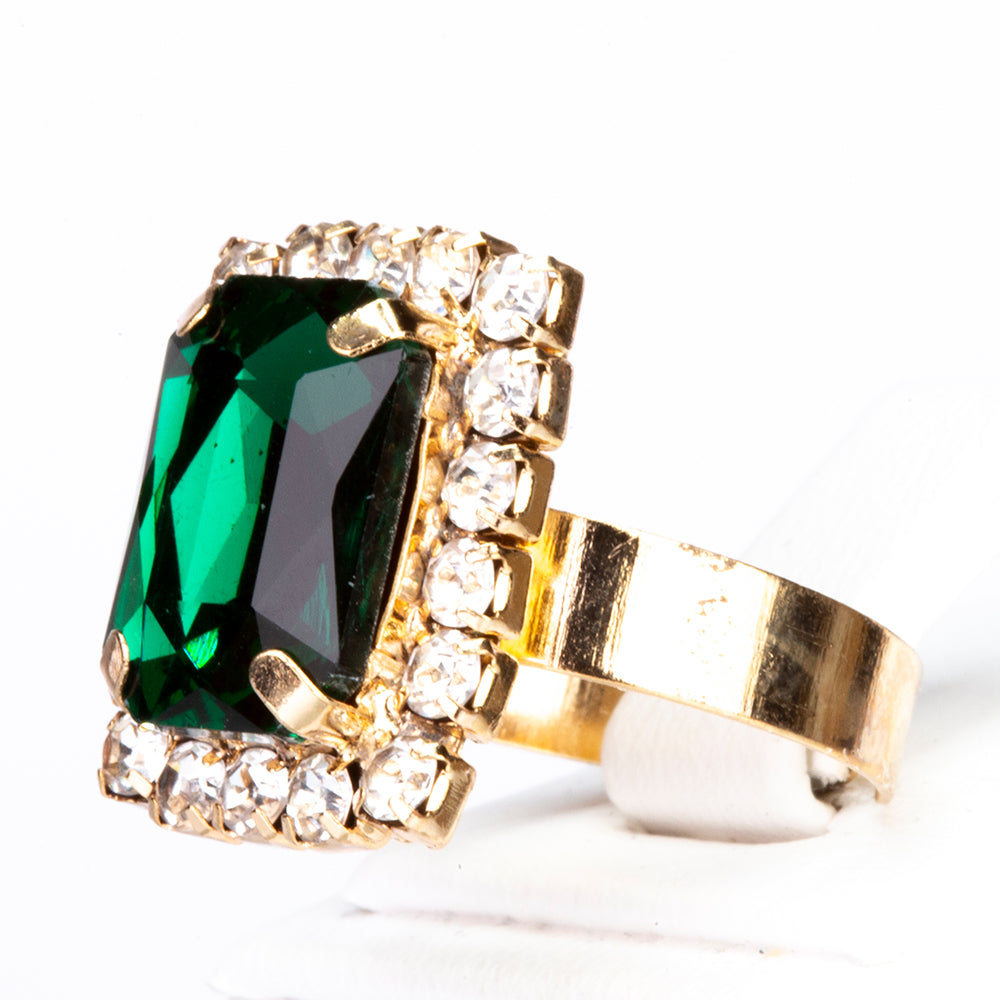 Uhr aus goldplattierter Legierung mit blauem Emporia®-Kristall