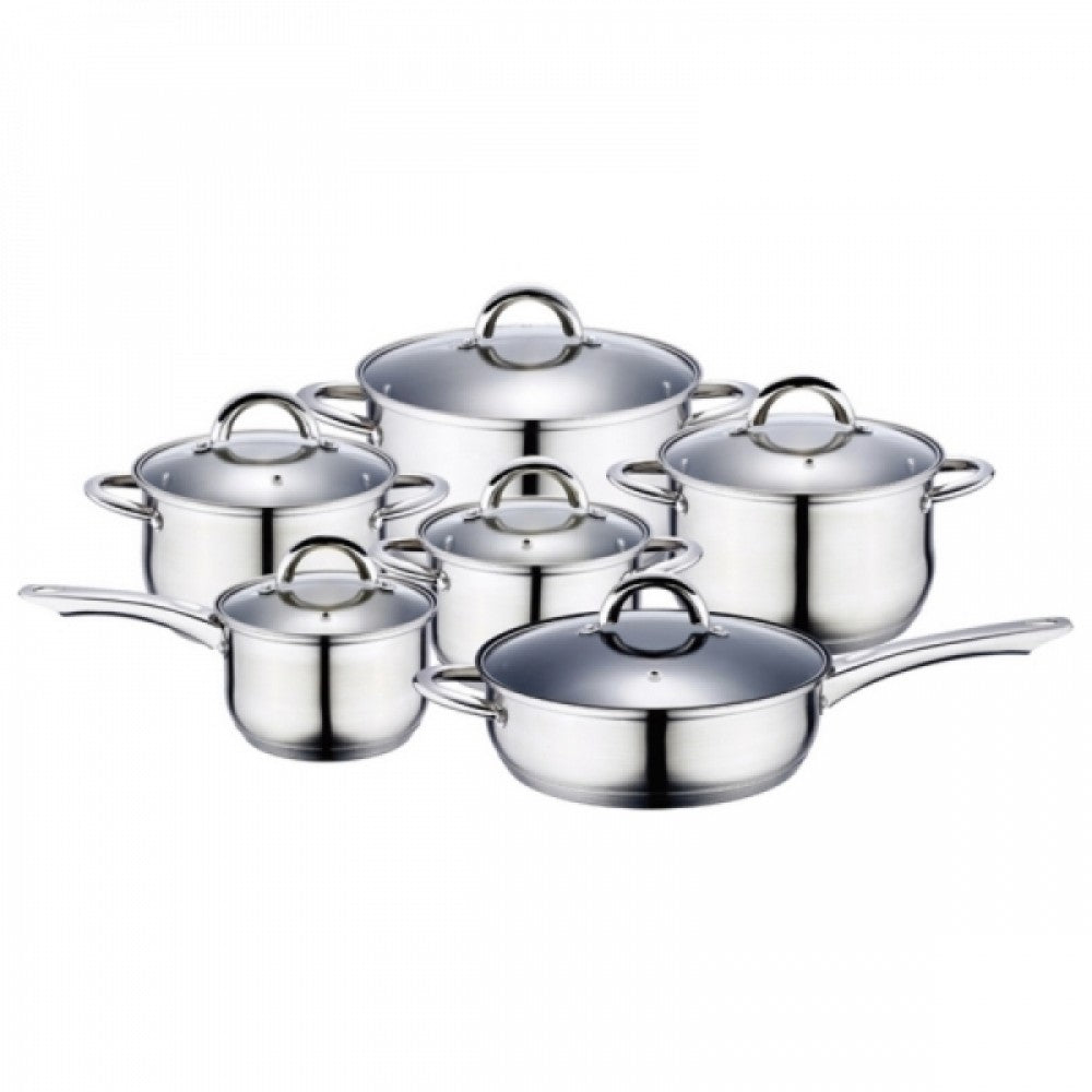 12-teiliges Renberg Alexander rostfreies Kochgeschirr-Set, silber