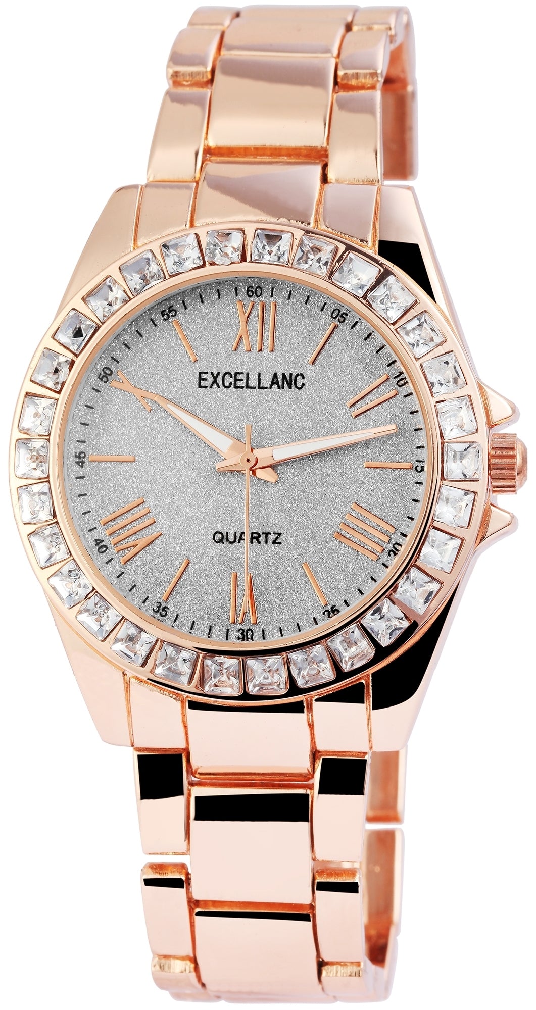 Excellanc Womens watch with metal strap EX0492, rose gold color, , grey dial color, 17 cm