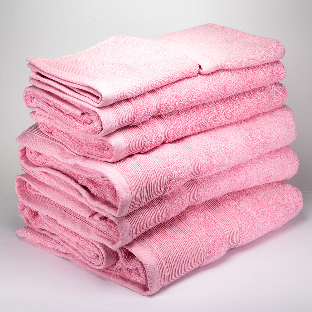 3+3+1 Übergroßes Badetuch-Geschenkset mit Handtüchern aus 100% Mikrobaumwolle, 500 GSM, pastellrosa