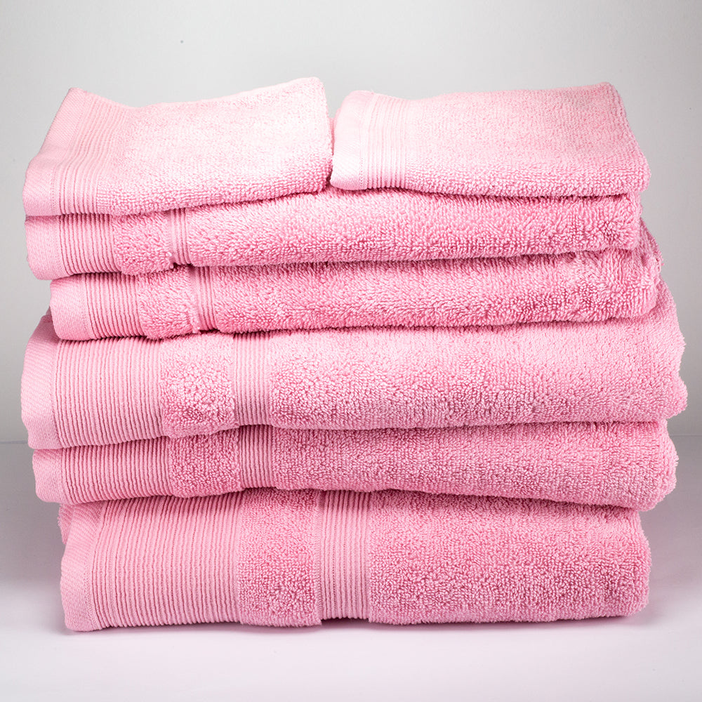 3+3+1 Übergroßes Badetuch-Geschenkset mit Handtüchern aus 100% Mikrobaumwolle, 500 GSM, pastellrosa