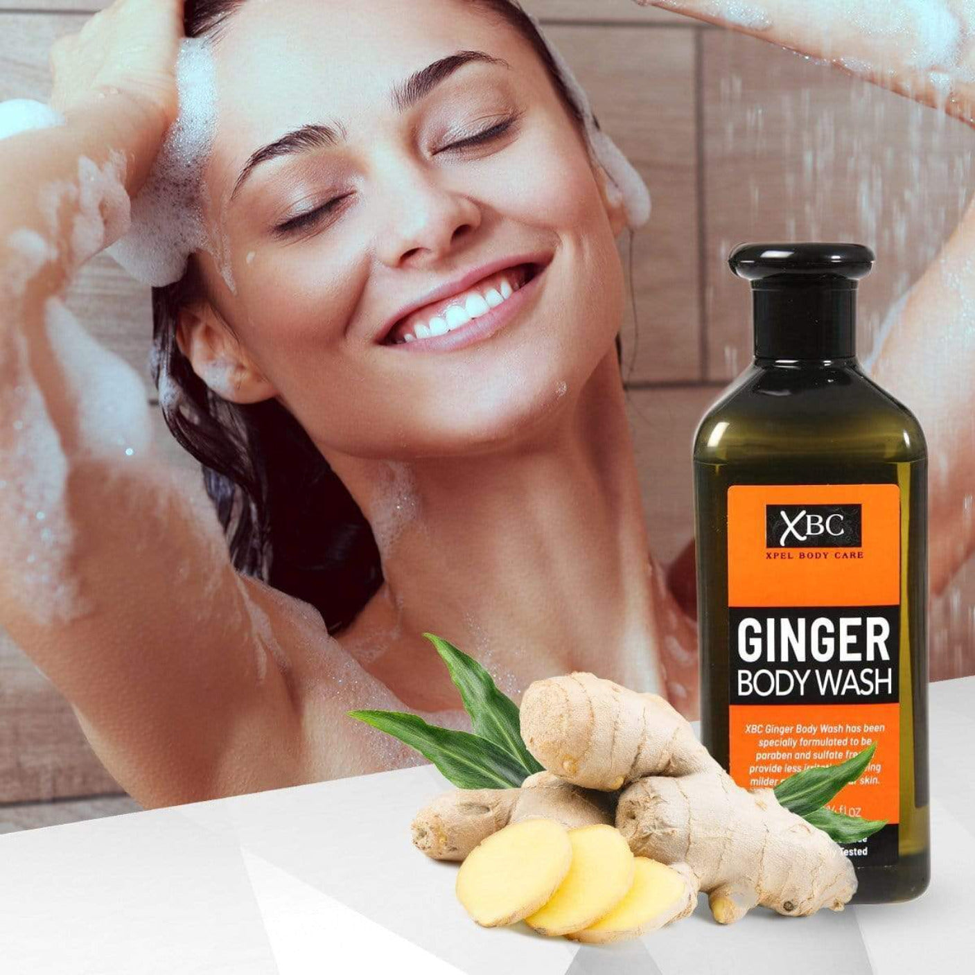 Erfrischendes Duschbad mit Ingwer, für Körper und Haare, 400 ml