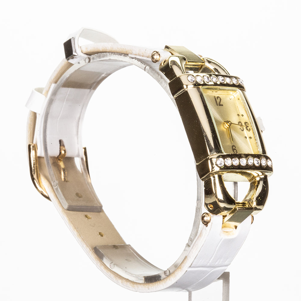 Schmuckgarnitur aus aus goldplattierter Legierung mit weißem Emporia® Kristall