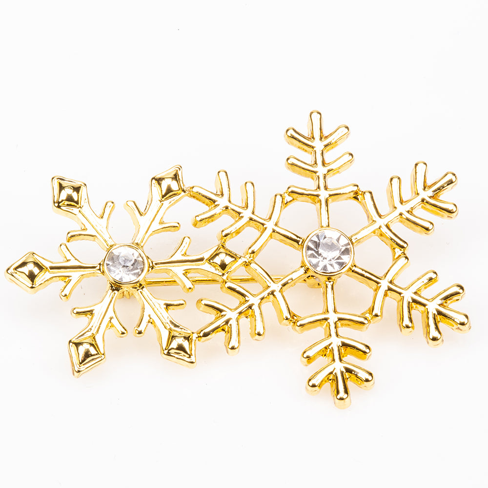 Brosche aus goldplattierter Legierung mit weißem Emporia® Kristall