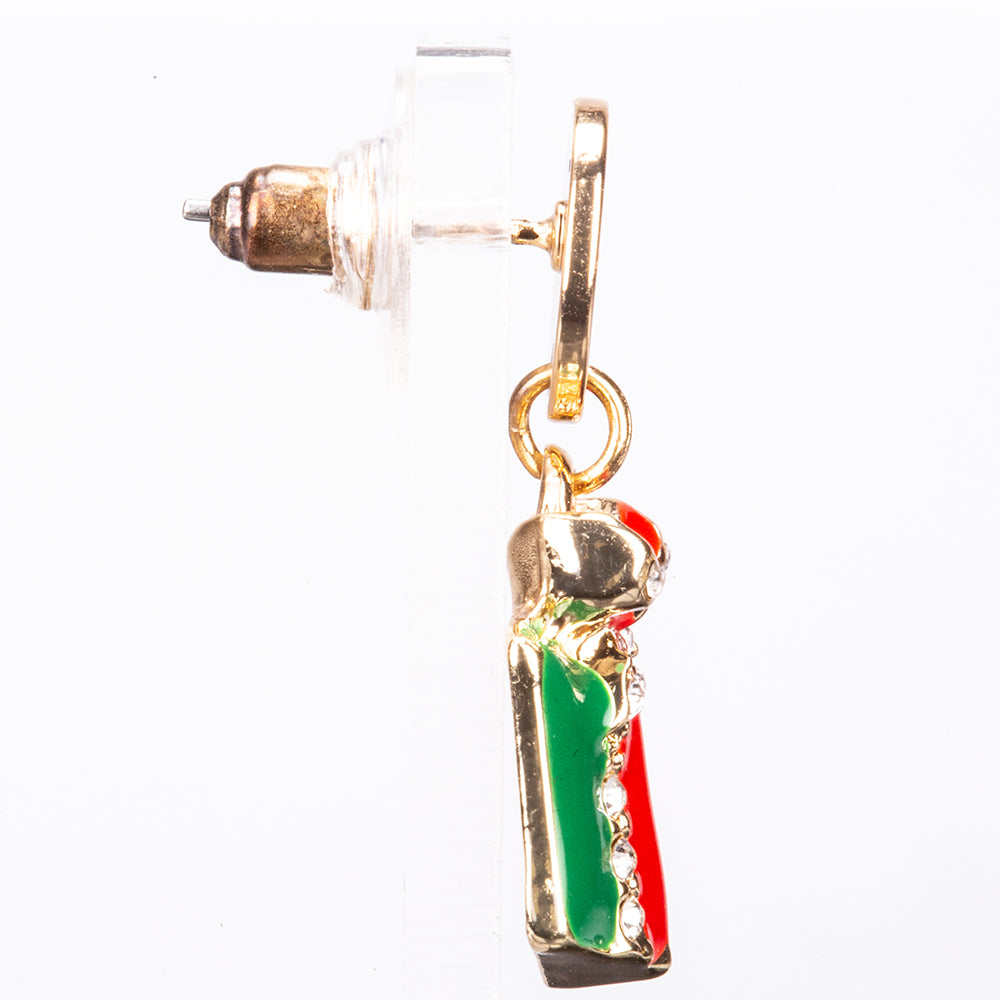 Schmuckgarnitur aus aus goldplattierter Legierung mit rotem Emporia®-Kristall und weißem Emporia® Kristall