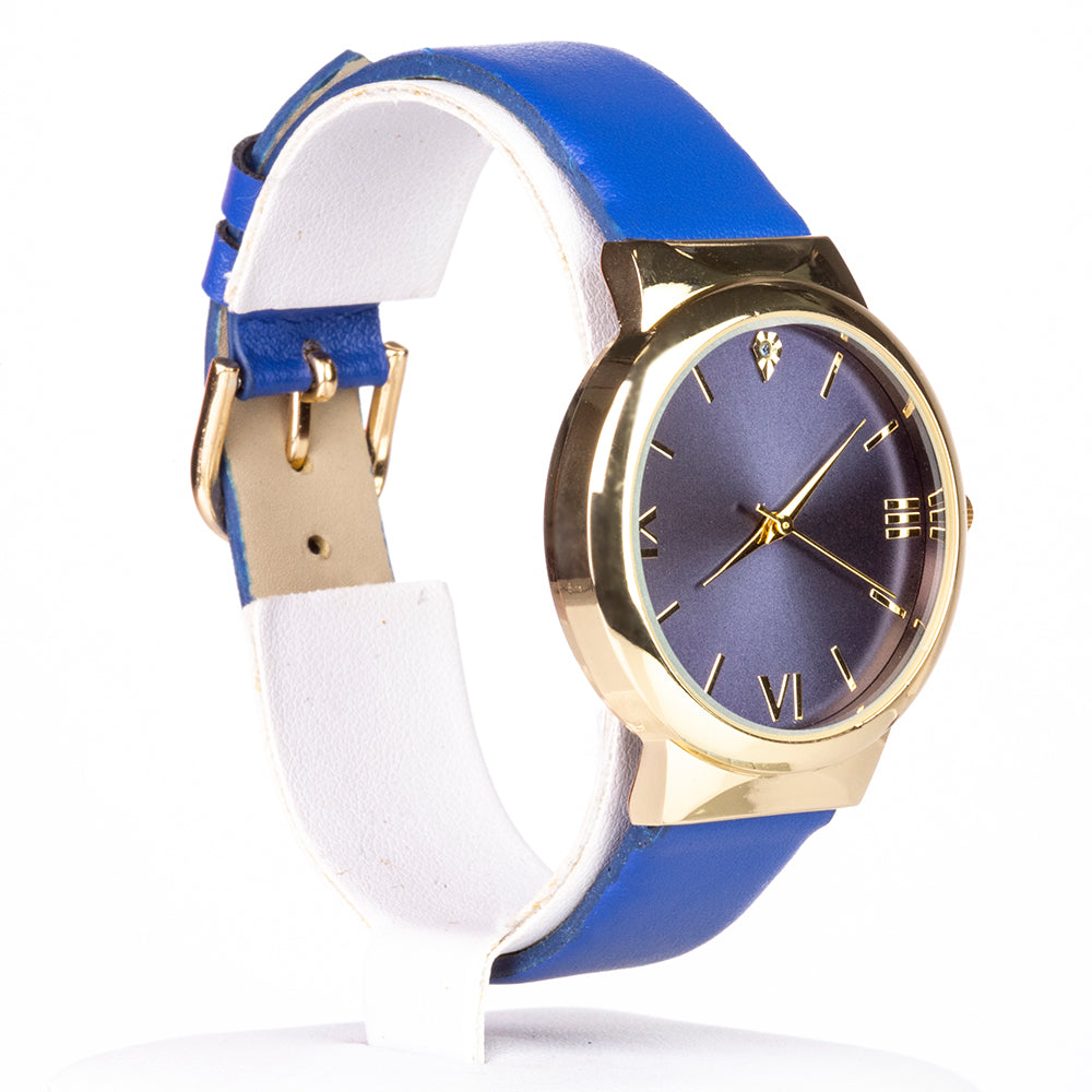 Emporia – Uhr aus goldfarbener Legierung mit Saphir