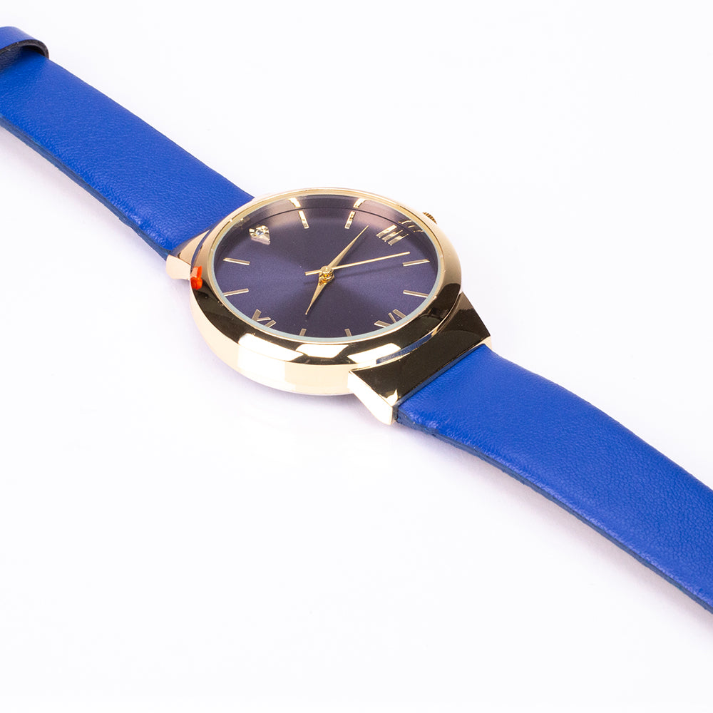 Emporia – Uhr aus goldfarbener Legierung mit Saphir