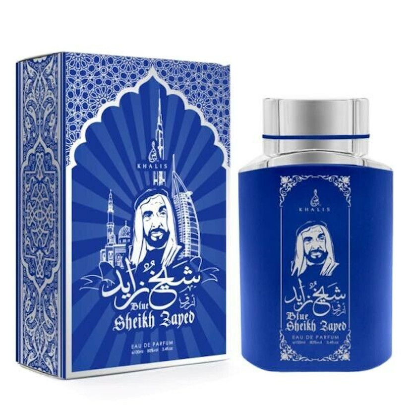 100 ml Eau de Parfum SHEIKH ZAYED BLUE Moschus-Oud-Duft für Männer