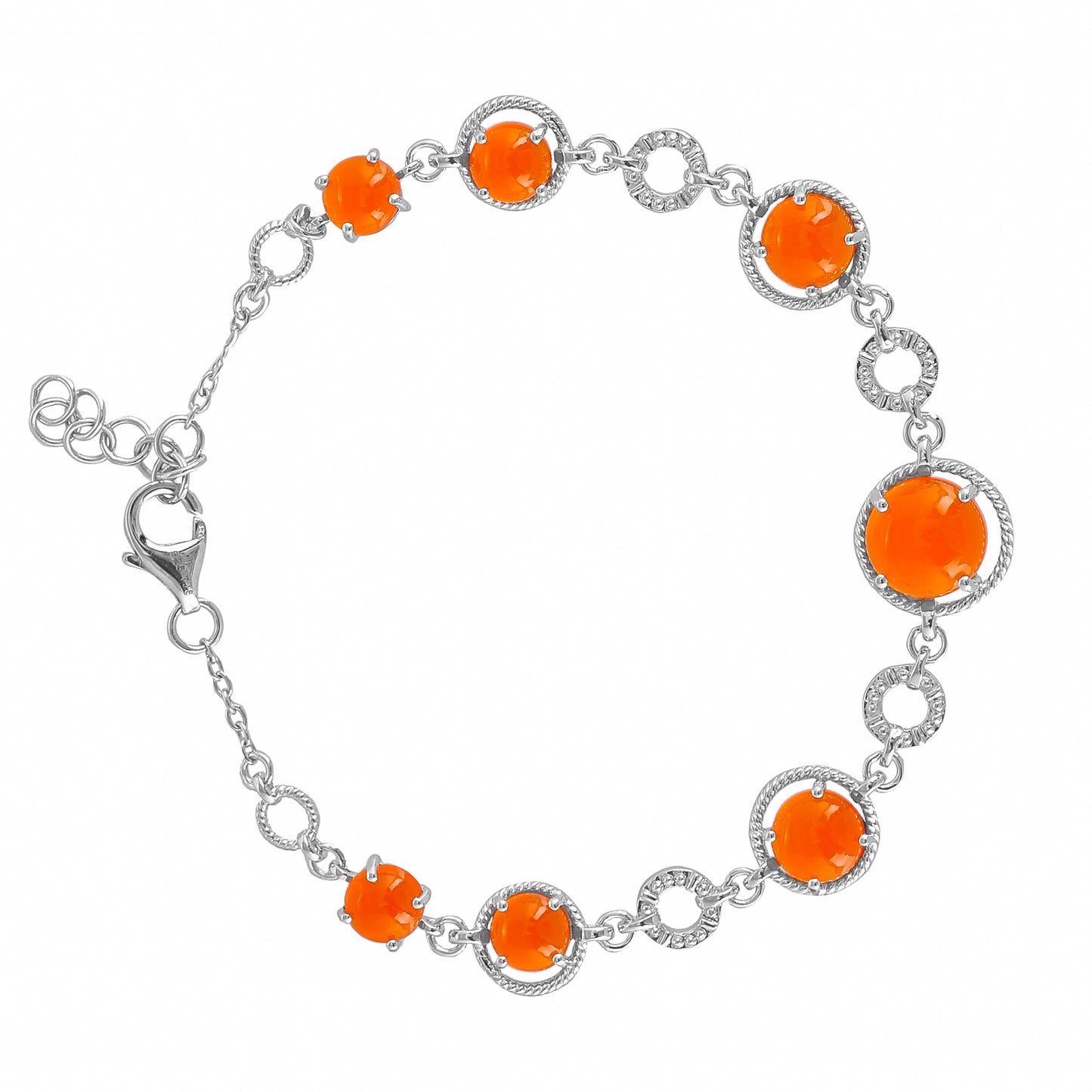 Silberarmband mit Karneol