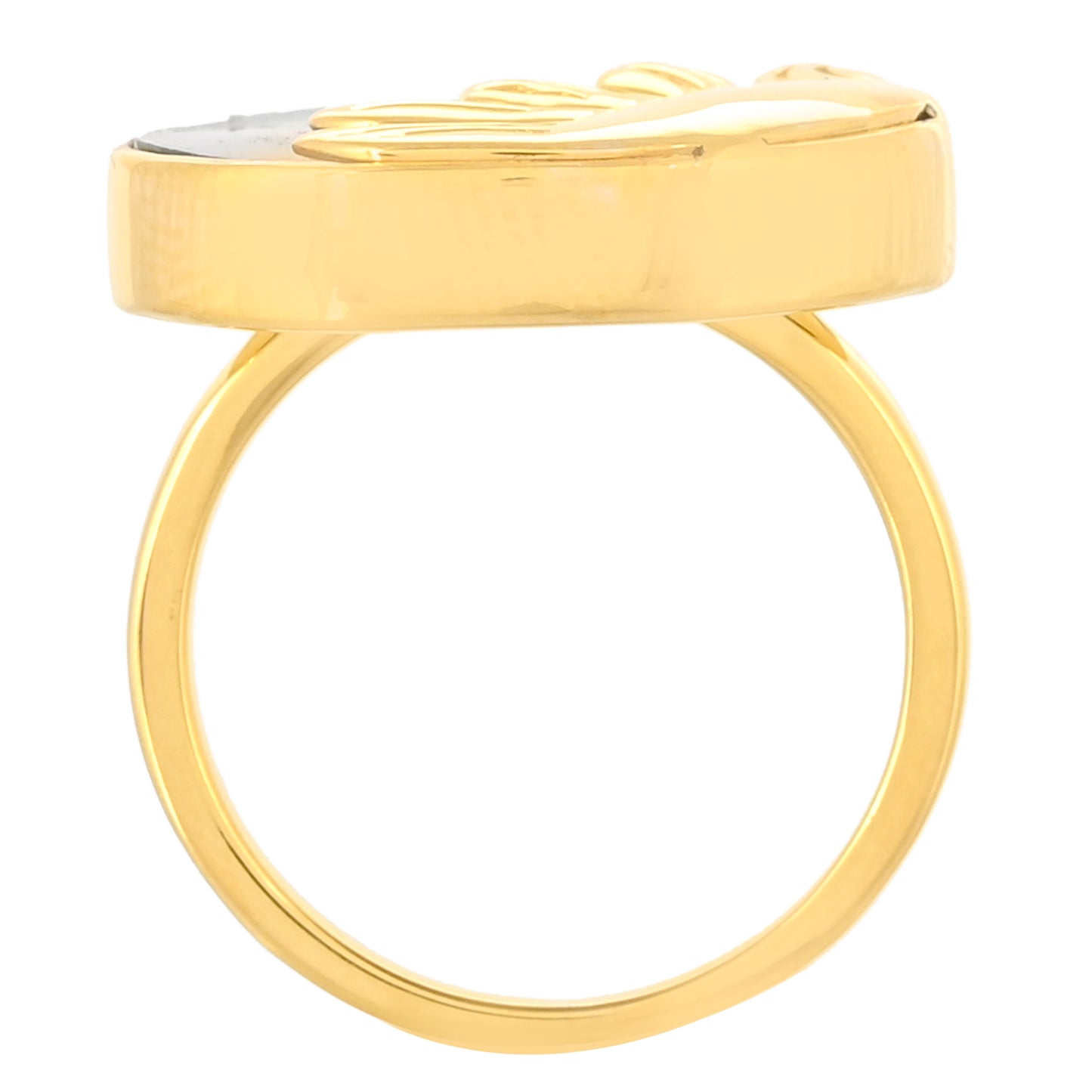 Goldplattierter Silberring mit Abalone Muschel