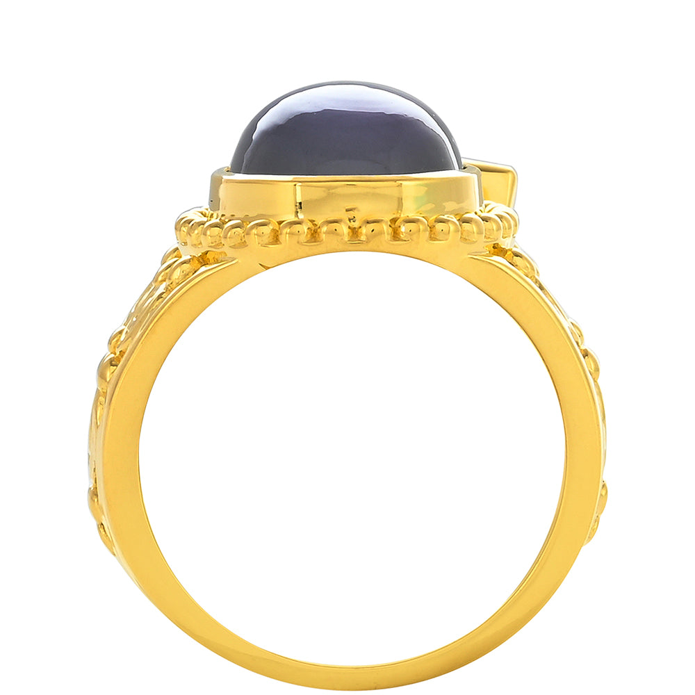 Goldplattierter Silberring mit lila Mondstein und marokkanischem Amethyst