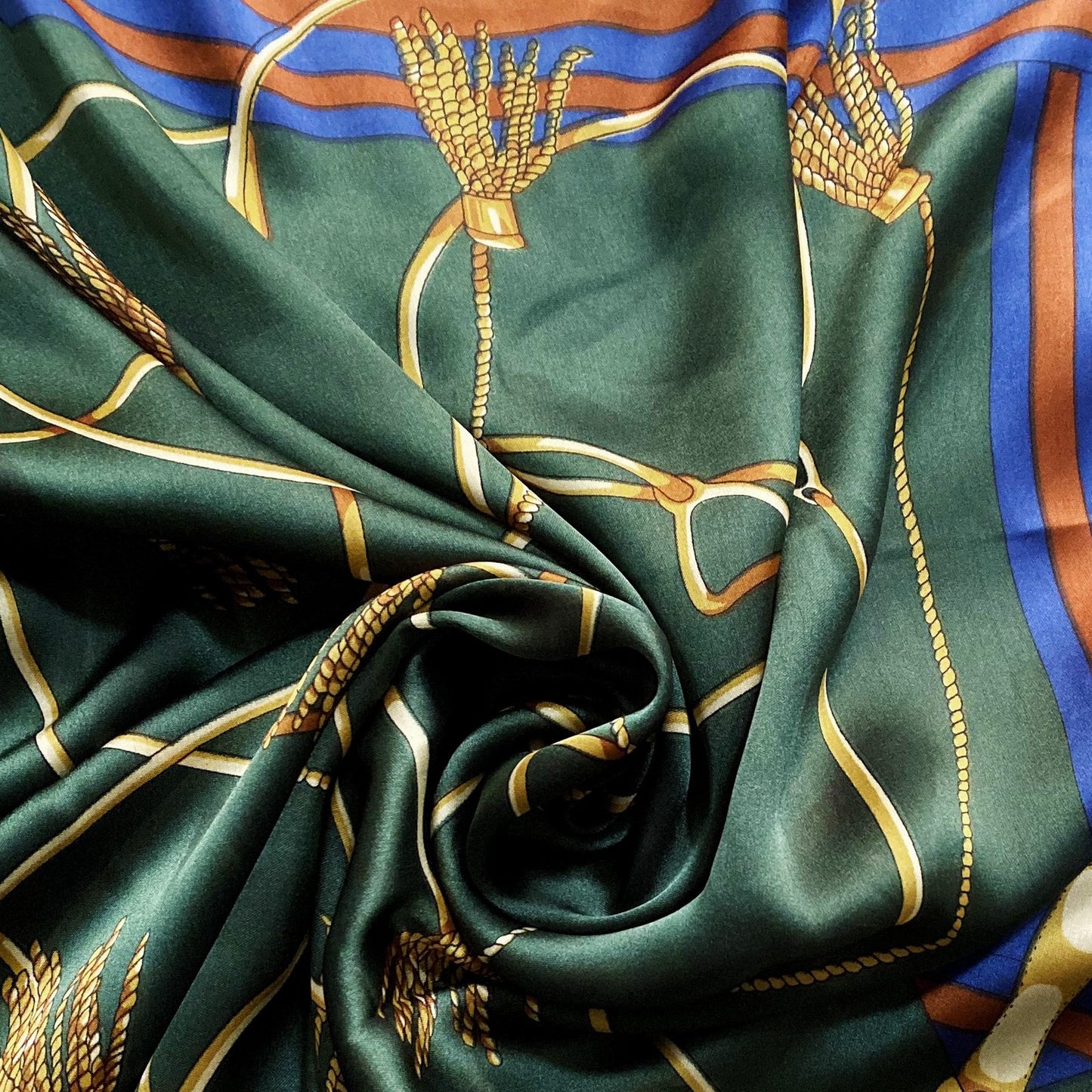 100% Real Silk Scarf, 90 cm x 180 cm, Green, 100% Silk