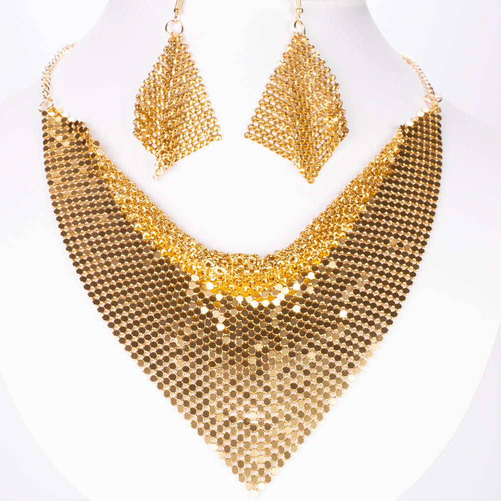 Schmuckgarnitur aus aus goldplattierter Legierung mit Champagner Emporia® Kristall