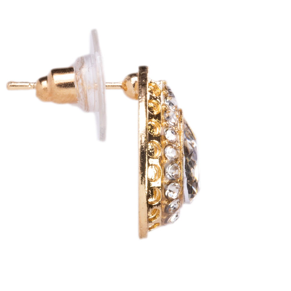 Schmuckgarnitur aus aus goldplattierter Legierung mit weißem Emporia® Kristall