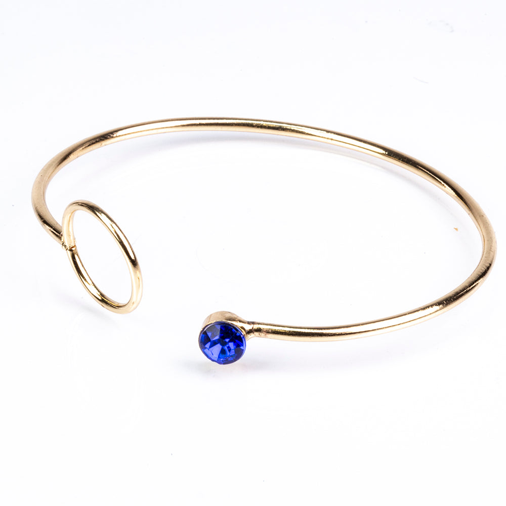 Schmuckgarnitur aus aus goldplattierter Legierung mit blauem Emporia®-Kristall