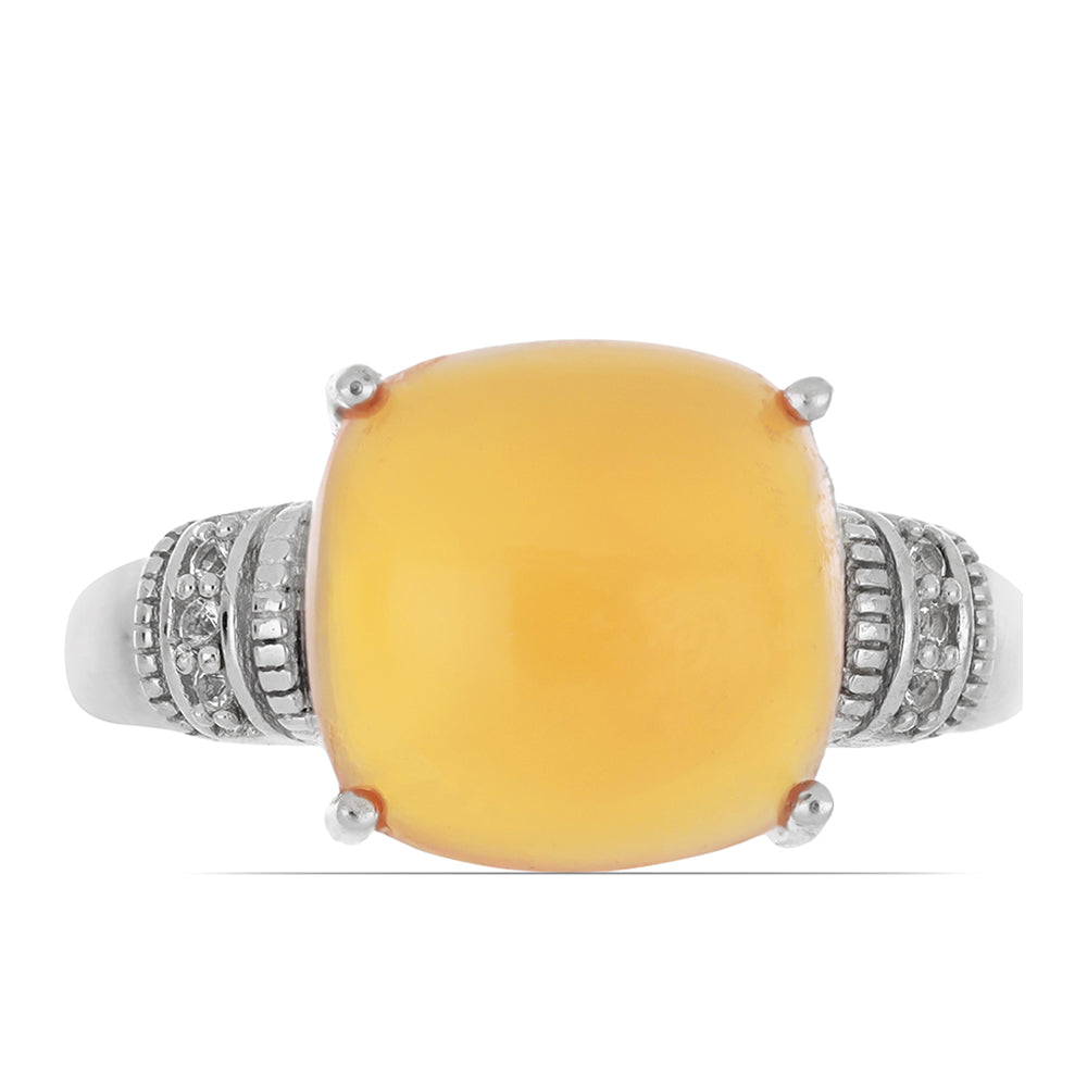 Silberring mit Karneol und weißem Topas