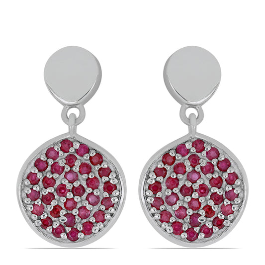 Silberohrringe mit Rubin aus Madagaskar