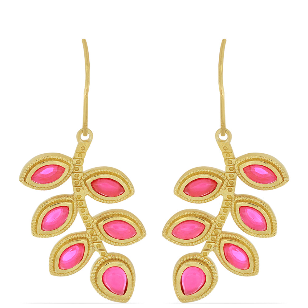 Goldplattierte Silberohrringe mit rosa äthiopischem Opal aus Lega Dembi