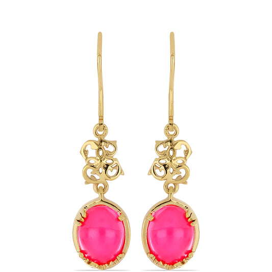 Goldplattierte Silberohrringe mit rosa äthiopischem Opal aus Lega Dembi