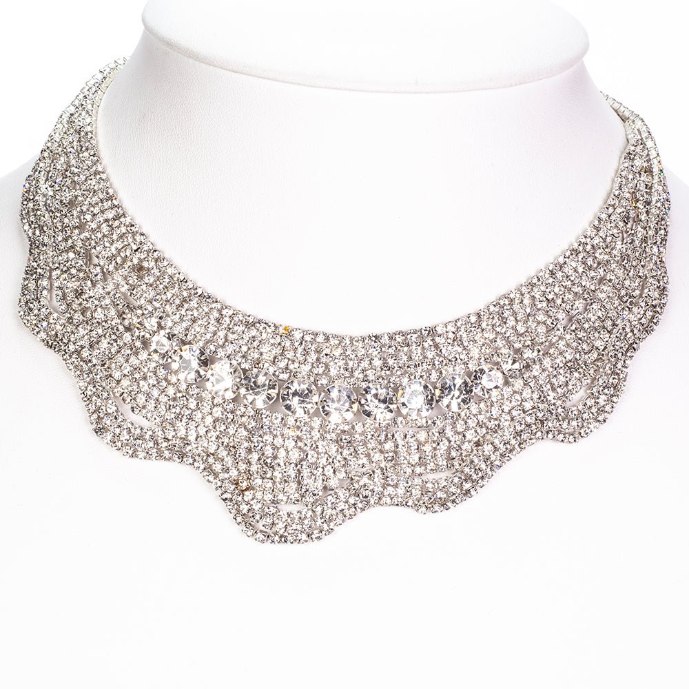 Schmuckgarnitur aus aus goldplattierter Legierung mit weißem Emporia® Kristall 2 