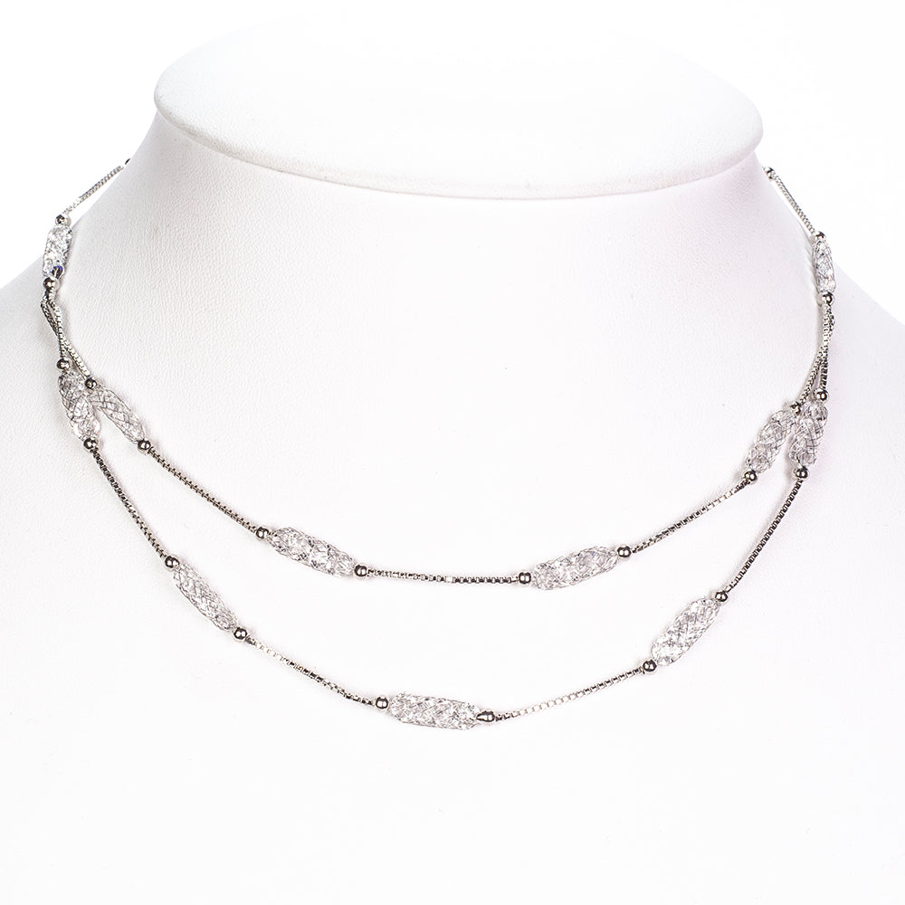 Schmuckgarnitur aus aus goldplattierter Legierung mit weißem Emporia® Kristall 2 