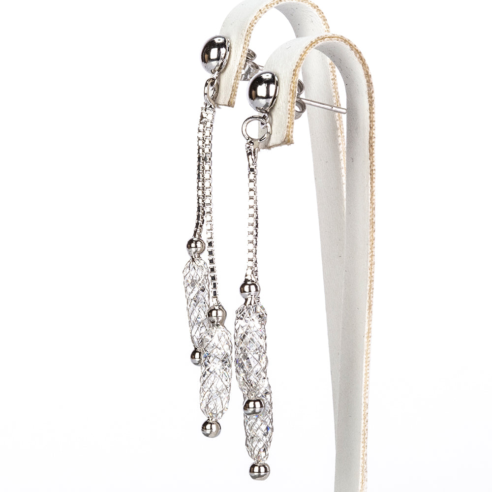 Schmuckgarnitur aus aus goldplattierter Legierung mit weißem Emporia® Kristall