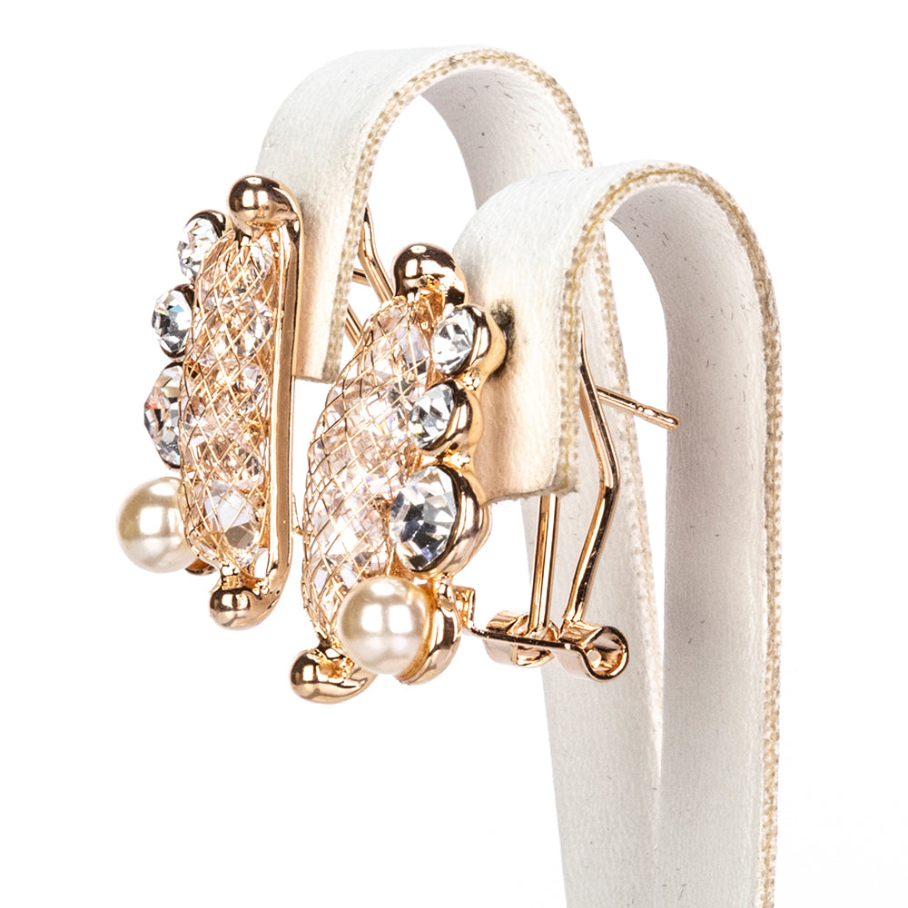 Schmuckgarnitur aus aus goldplattierter Legierung mit weißem Emporia® Kristall 4 