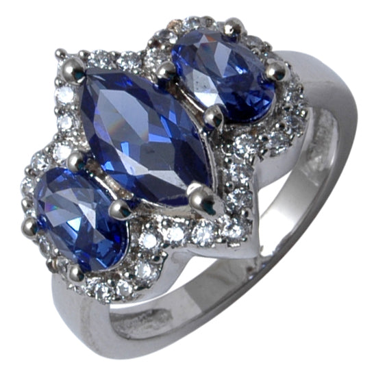 Ring aus goldplattierterr Legierung mit Emporia-Kristall 1 