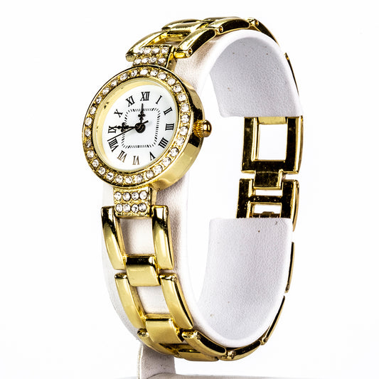 Uhr aus goldplattierter Legierung mit weißem Emporia® Kristall
