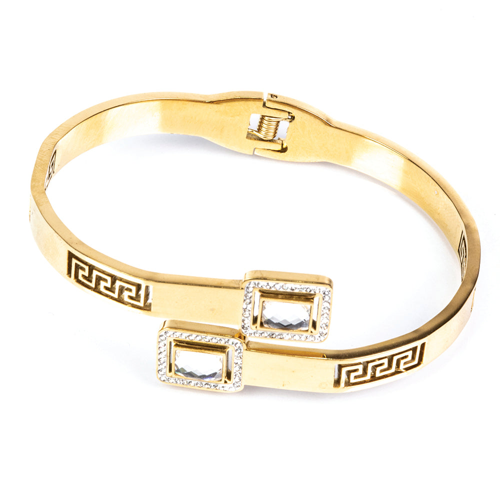 Armband aus goldplattiertesr Legierung mit weißem Emporia® Kristall 1 