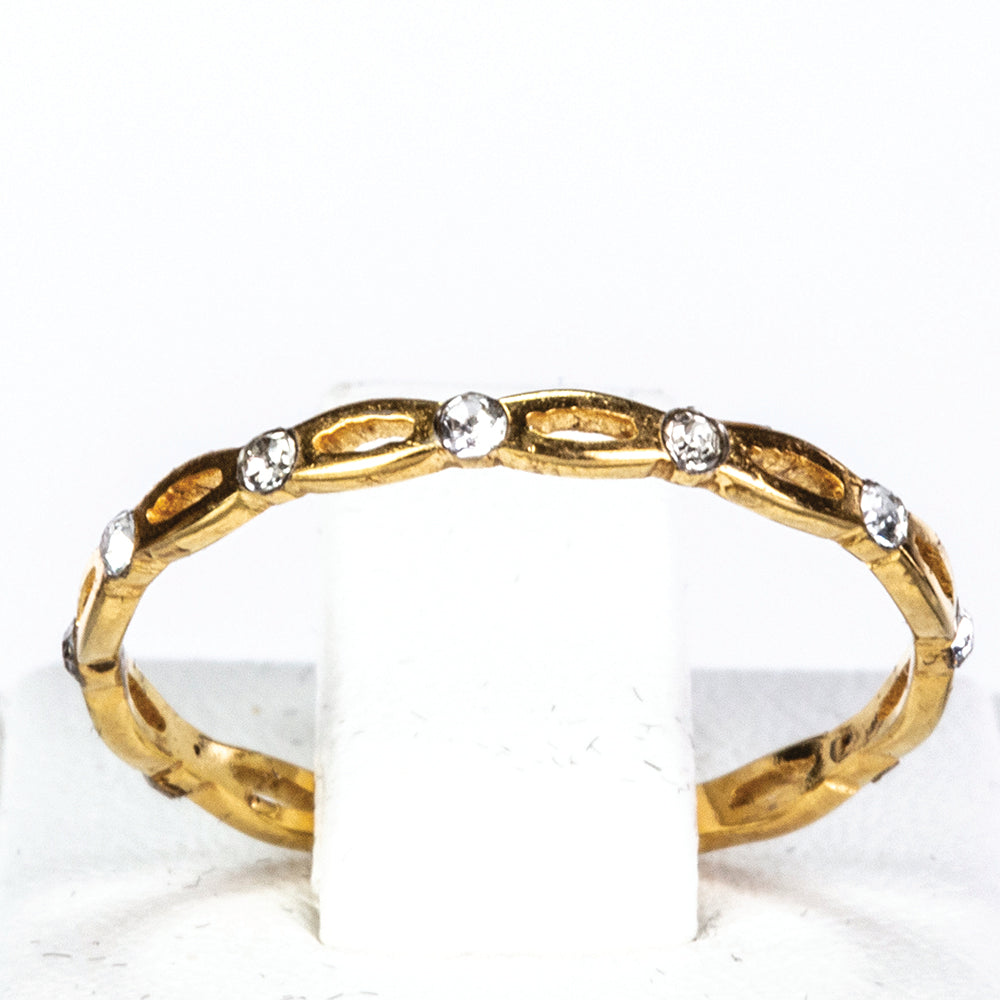 Ring aus goldplattierterr Legierung mit weißem Emporia® Kristall