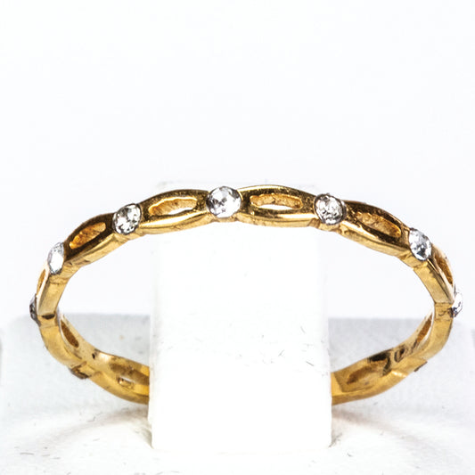 Ring aus goldplattierterr Legierung mit weißem Emporia® Kristall